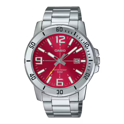 Casio MTP-VD01D-4BV Red Steel Watch
