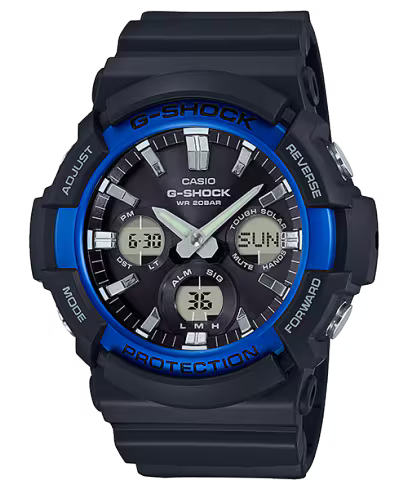 Casio G-Shock GAS-100B-1A2 Tough Solar Black Blue Watch