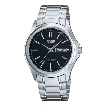 Casio MTP-1239D-1A Stainless Steel Black Dial Analog Watch