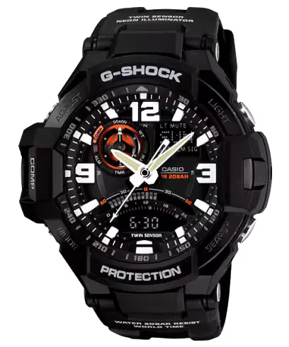 ساعة جي-شوك GA-1000-1A باللون الأسود