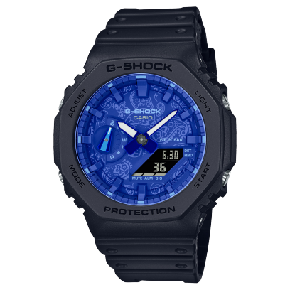 Casio G‑Shock Black-Blue Paisley Watch GA‑2100BP‑1ADR