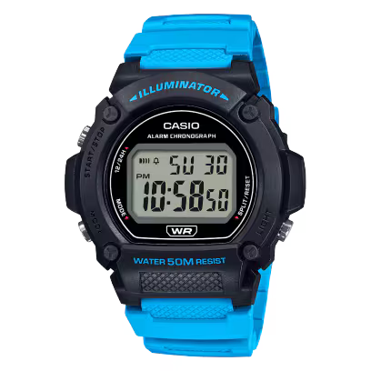 Casio W-219H-2A2 Blue Resin Digital Watch