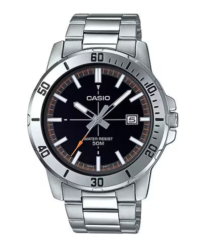 Casio MTP-VD01D-1E2 Stainless Steel Black Dial Analog Watch