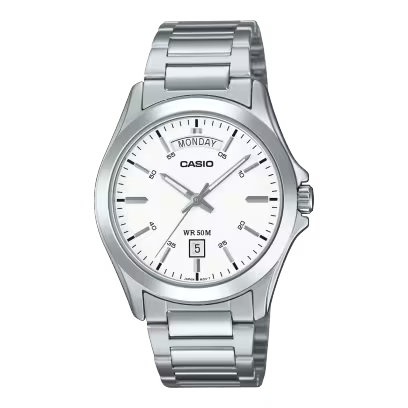 Casio MTP-1370D-7A3 Stainless Steel White Dial Analog Watch