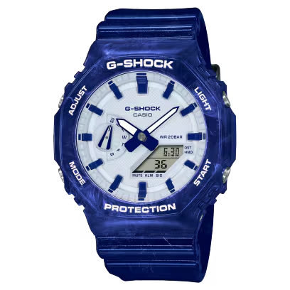 ساعة G-Shock GA-2100BWP-2A البيضاء
