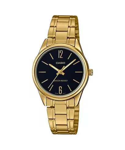 Casio LTP-V005G-1B Gold Stainless Steel Black Dial Watch