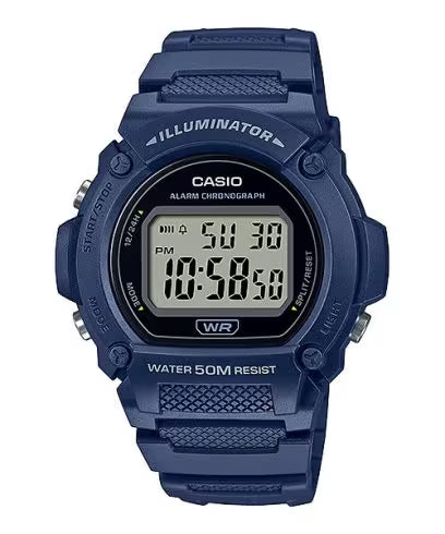Casio W-219H-2A Blue Resin Digital Watch