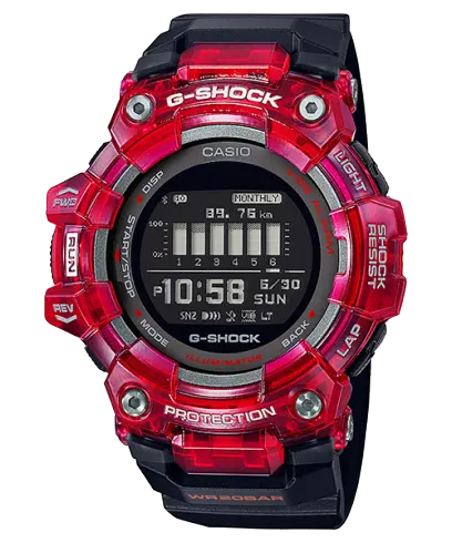 ساعة جي-شوك GBD-100SM-4A1 بلوتوث حمراء
