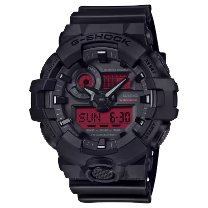 Casio G-Shock GA-700BBR-1A Black Watch with Red Dial