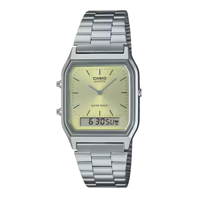 Casio AQ-230A-9A Gold Dial Analog Digital Watch