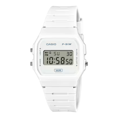 Casio F-91WB-7A White Watch