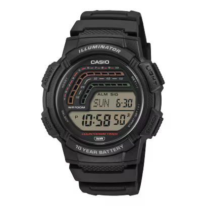 Casio WS-1800-1A World Time Black Digital Watch