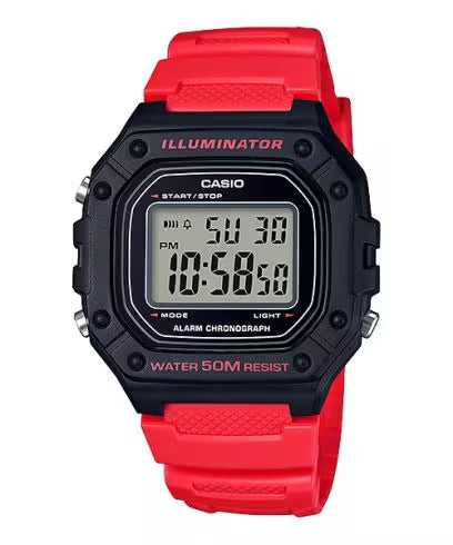Casio W-218H-4BV Red Watch