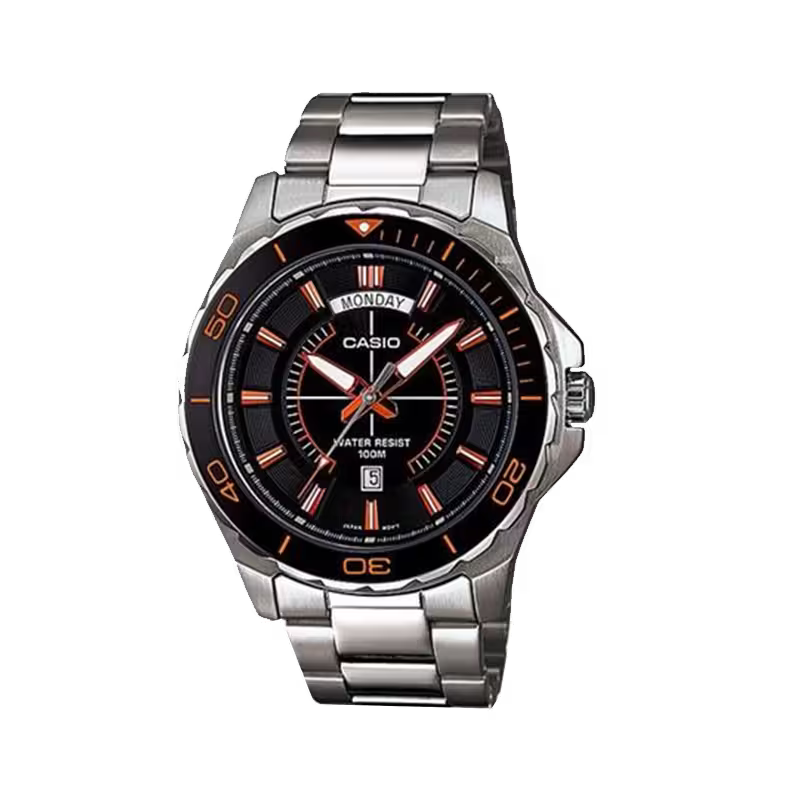 Casio MTD-1076D-1A4VDF Black Steel Watch