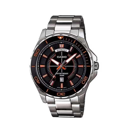 Casio MTD-1076D-1A4VDF Black Steel Watch